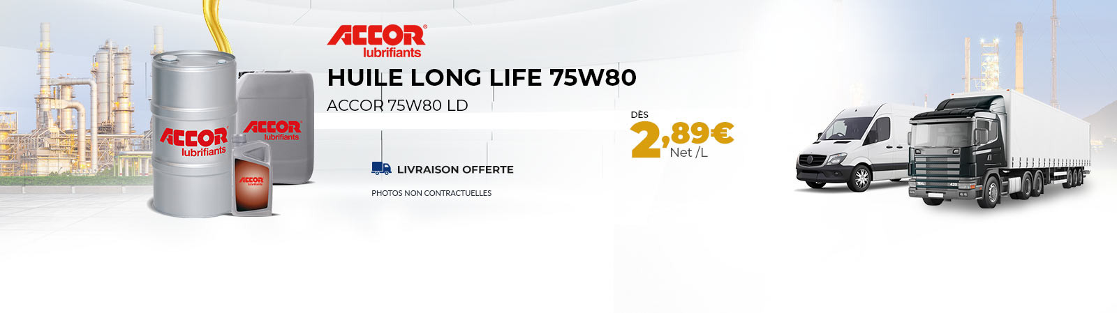 Huile Long Life 75w80 dès 2.89 €/l PORT OFFERT