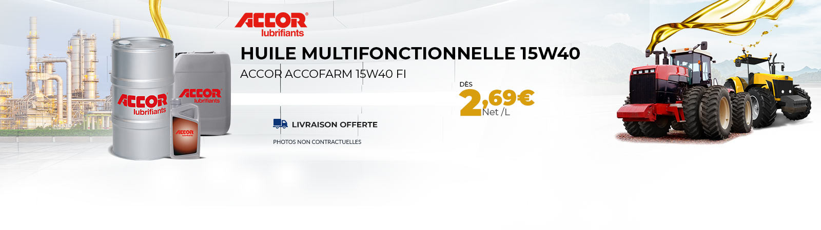 Huile Multifonctionnelle 15w40 dès 2.69 €/l PORT OFFERT