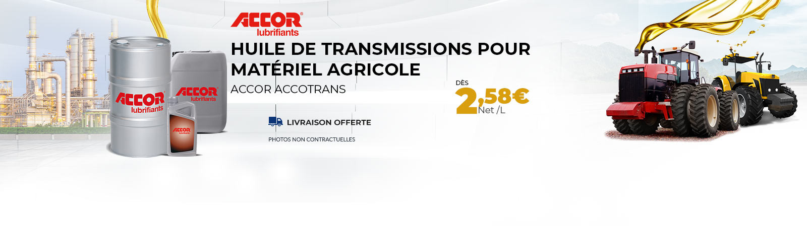 Huile de Transmissions pour matériel agricole dès 2.58 €/l PORT OFFERT