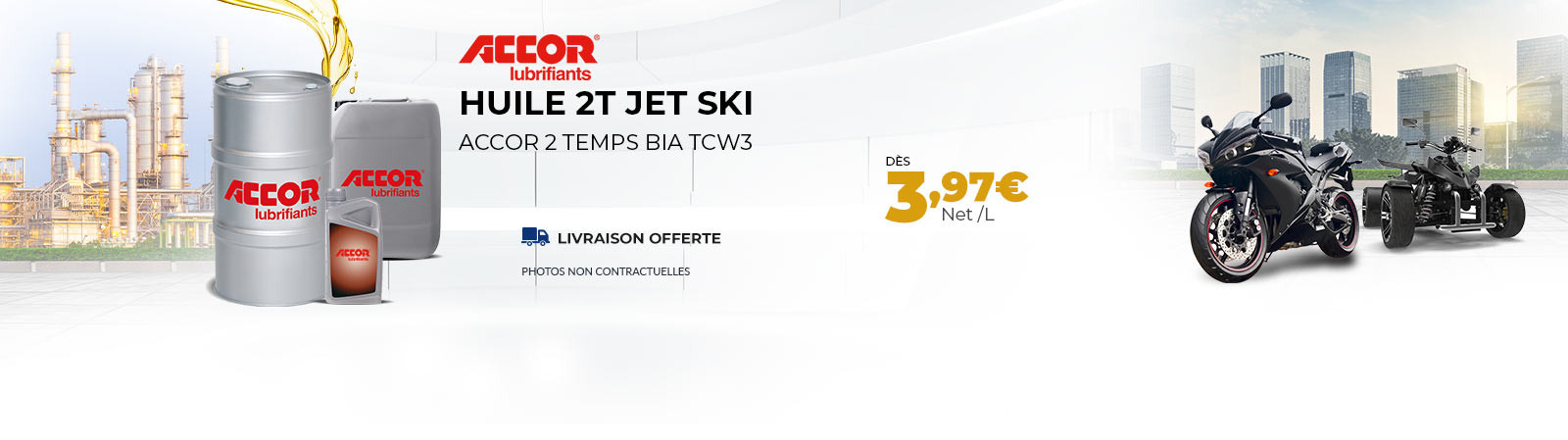 Huile 2T Jet Ski dès 3.97 €/l PORT OFFERT